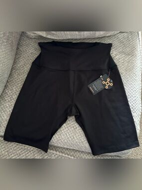 High-Rise Black Athletic Bike Shorts